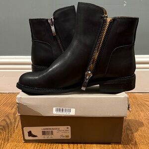 Franco Sarto Black Ankle Boots with Zipper